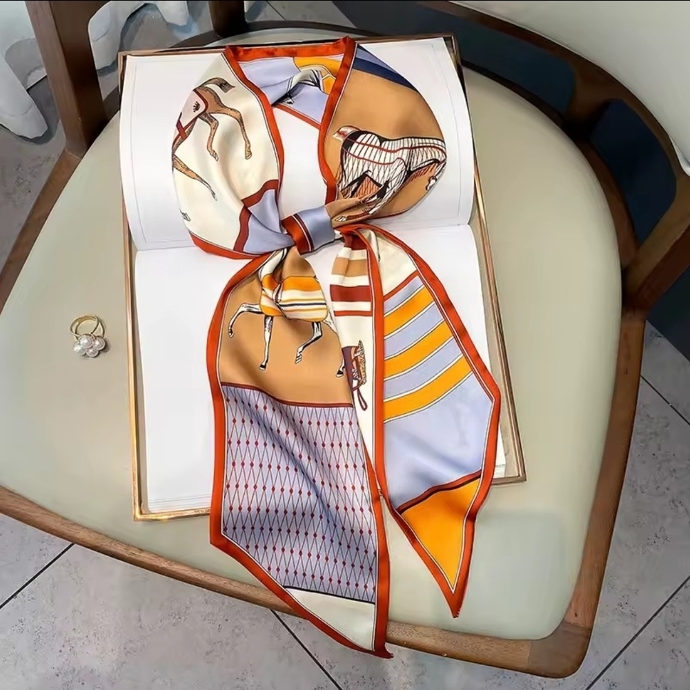 Elegant Multicolor Silk Scarf Twilly Bag Accessories